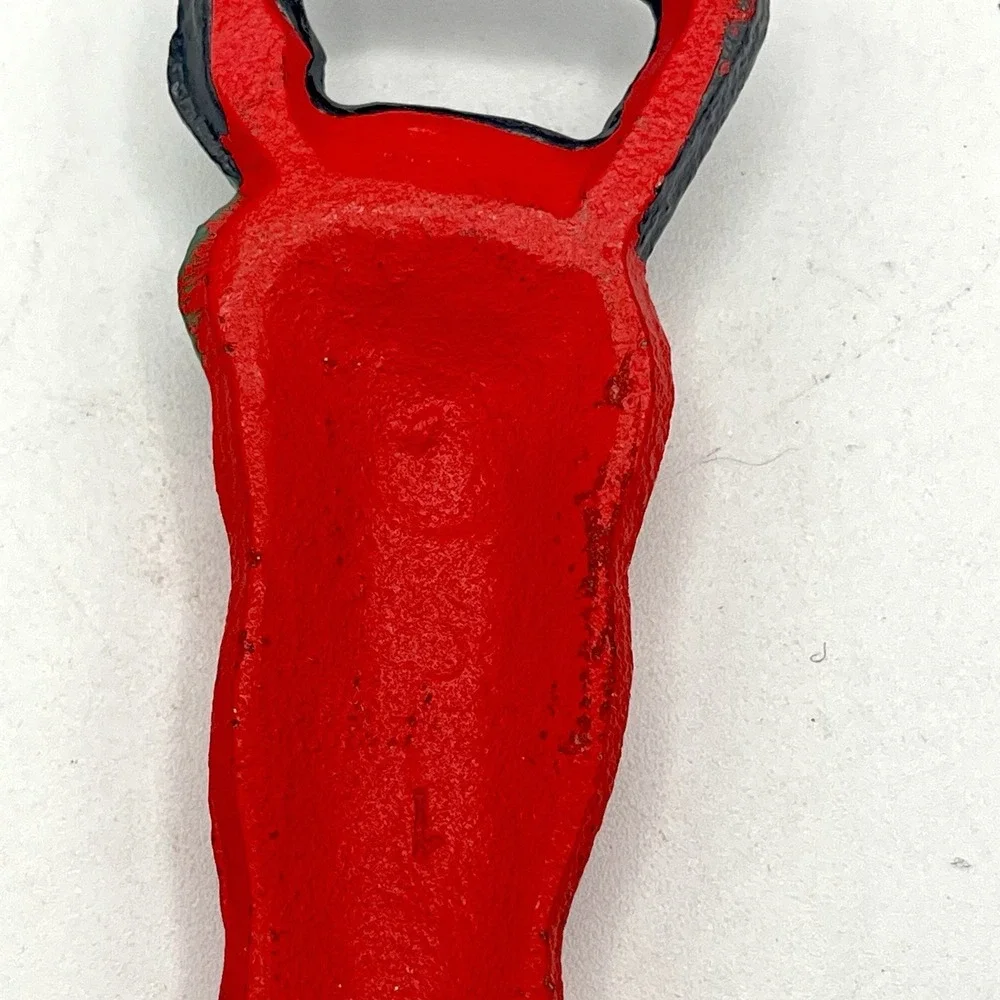 Vintage Bottle Opener Cast Iron Red Chili Pepper Barware